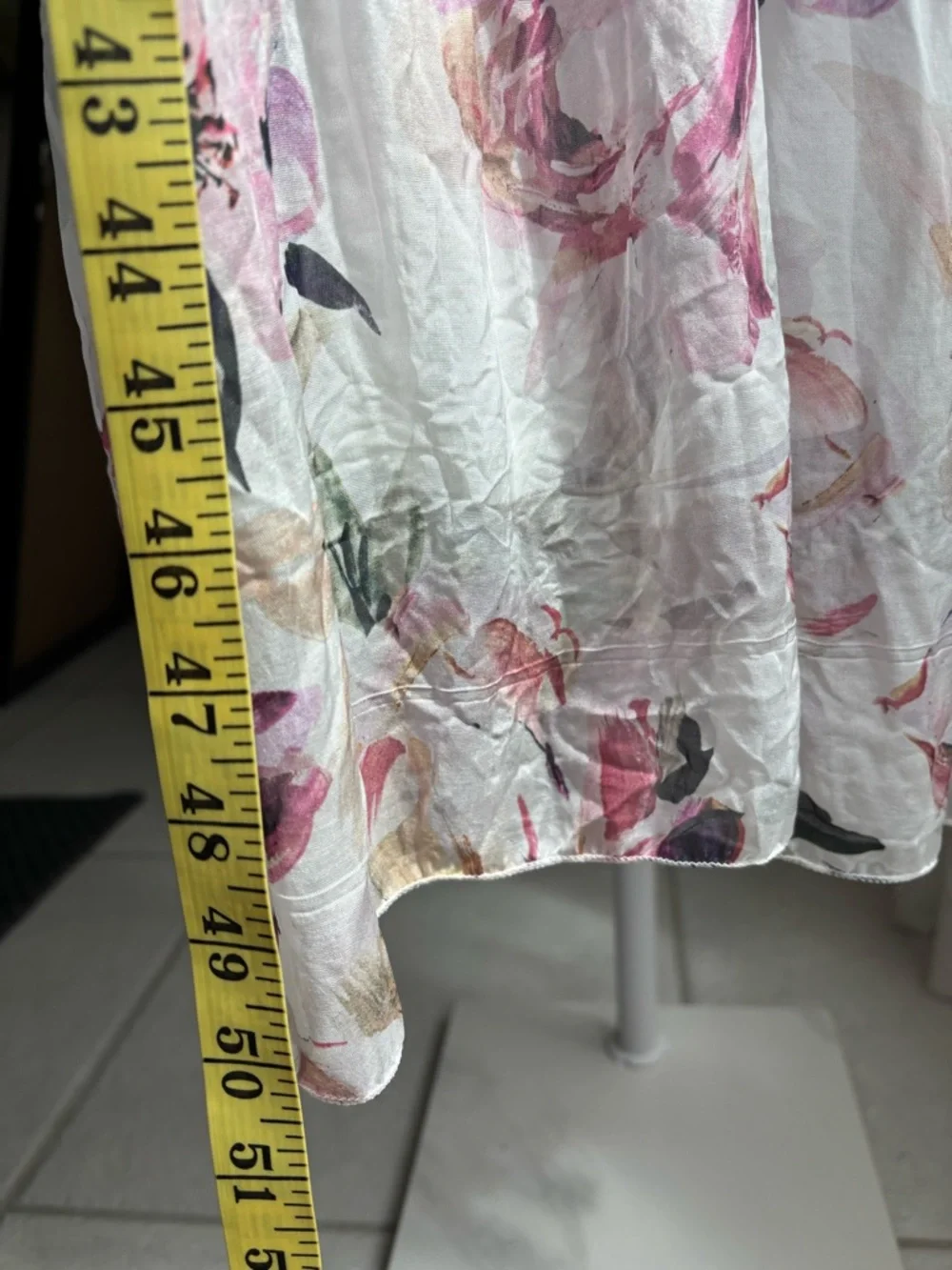 LARA White Maxi Dress with Pink and Green Floral Print Sz S - Picture 10 of 10
